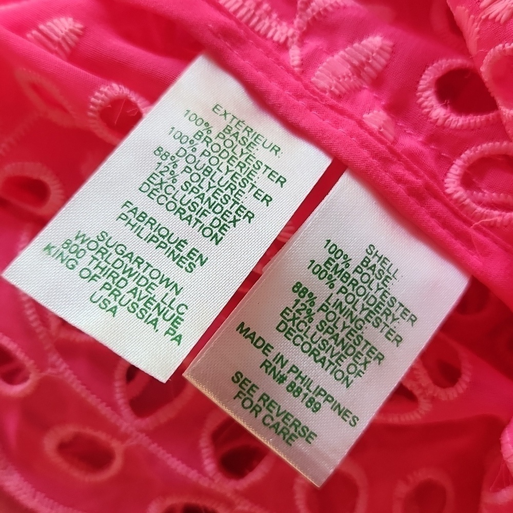 Lilly Pulitzer Amrita Maxi Shirt Dress Hot pink eyelet size 00 010634 - Picture 9 of 12
